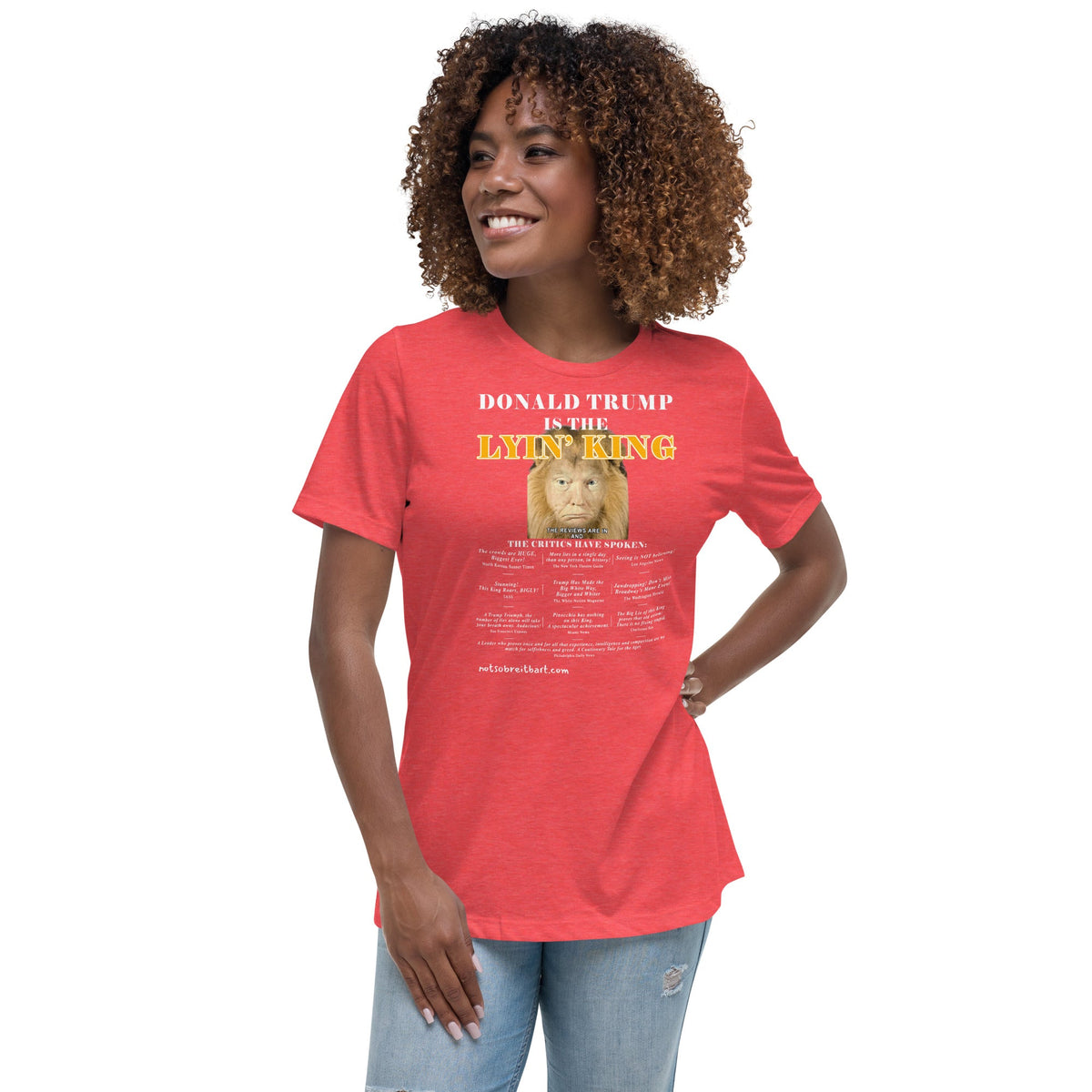 Trump is the Lyin' King!    Women's Relaxed T-Shirt notsobreitbart.com