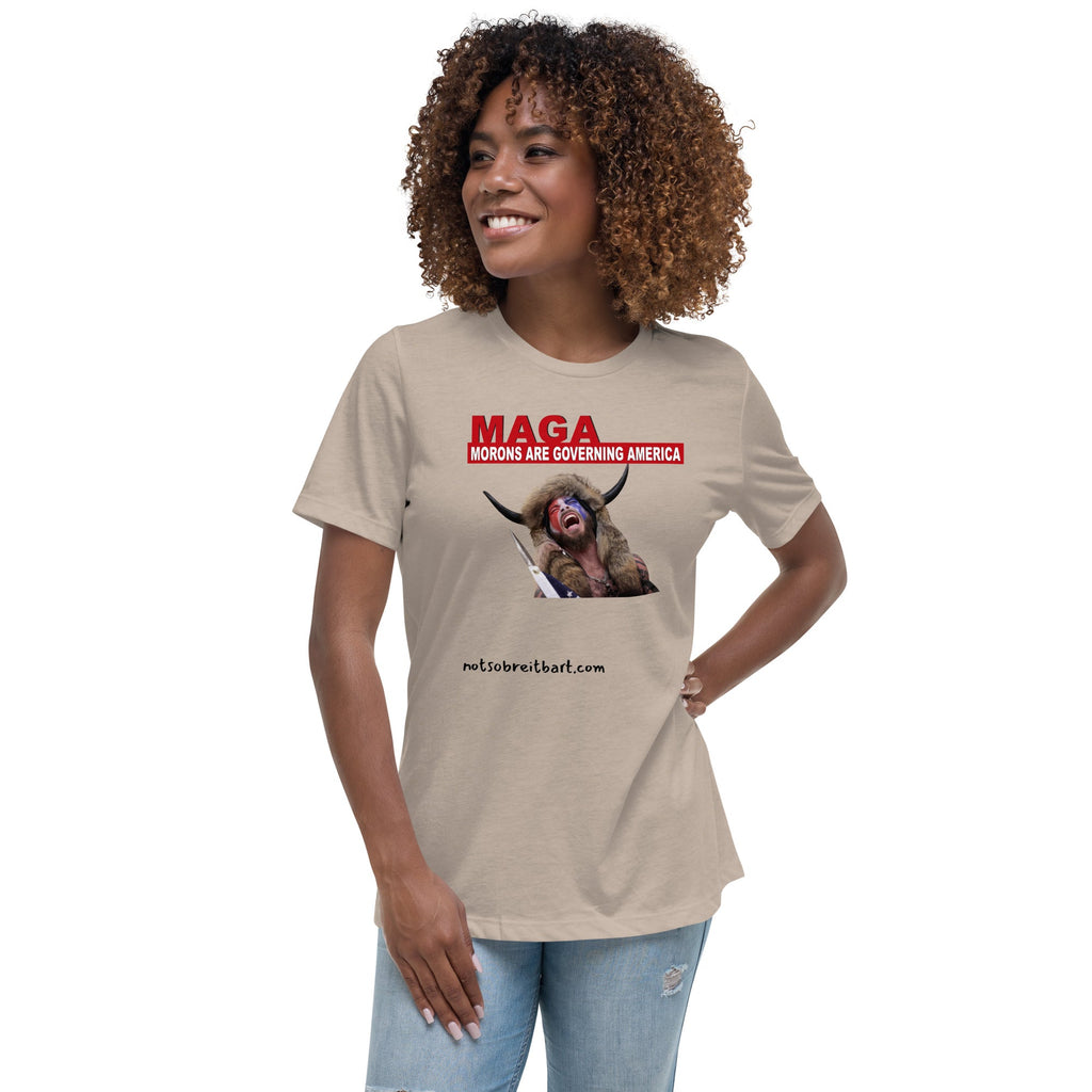 Morons Are Governing America Women's Relaxed T-Shirt notsobreitbart.com