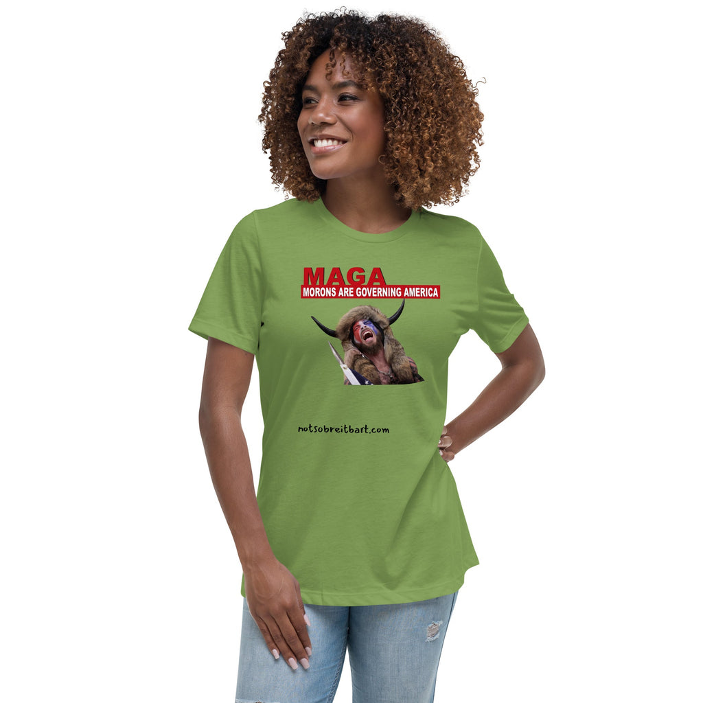 Morons Are Governing America Women's Relaxed T-Shirt notsobreitbart.com