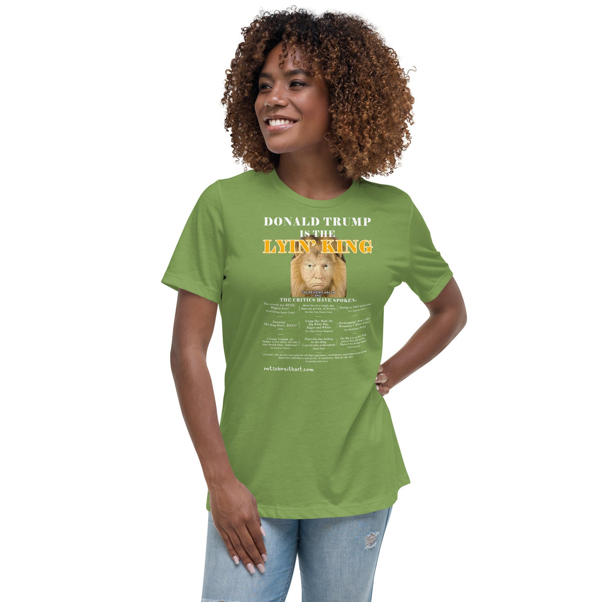 Trump is the Lyin' King!    Women's Relaxed T-Shirt notsobreitbart.com