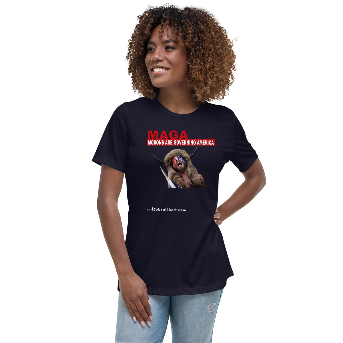 Morons Are Governing America Women's Relaxed T-Shirt notsobreitbart.com