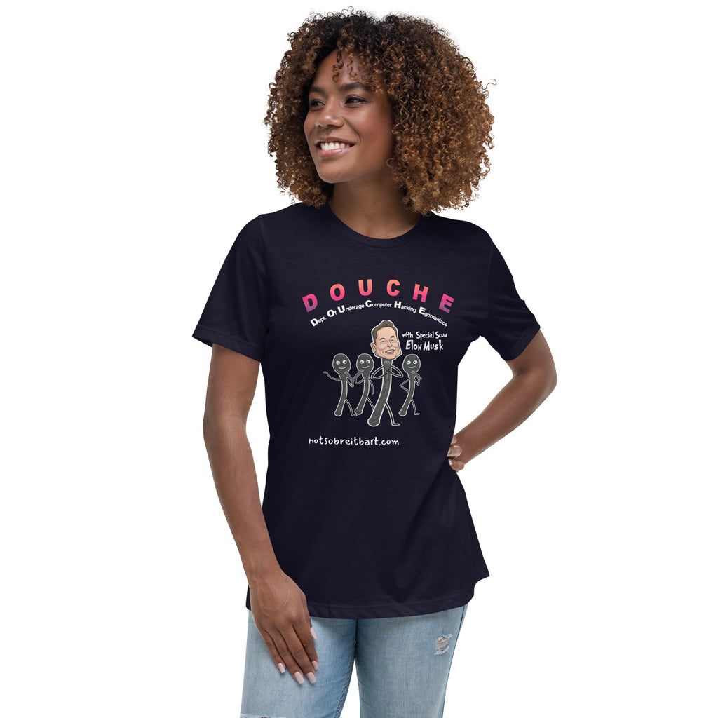 Elon Musk/Doge/Douche Women's Relaxed T-Shirt notsobreitbart.com
