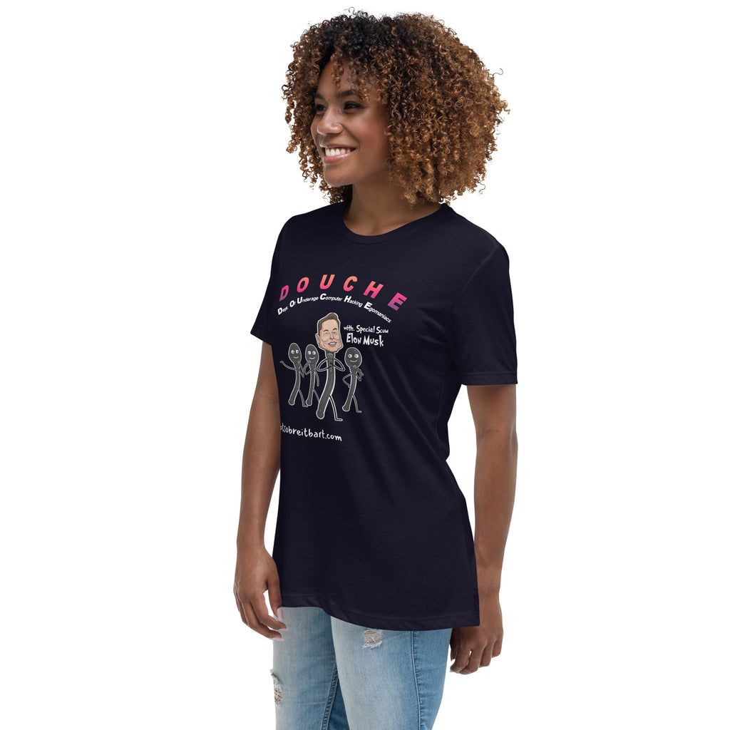 Elon Musk/Doge/Douche Women's Relaxed T-Shirt notsobreitbart.com