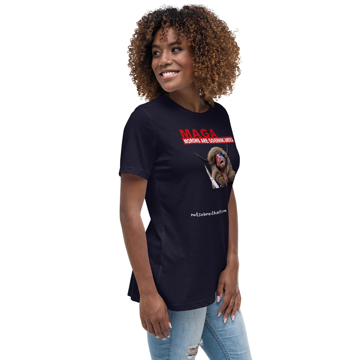 Morons Are Governing America Women's Relaxed T-Shirt notsobreitbart.com