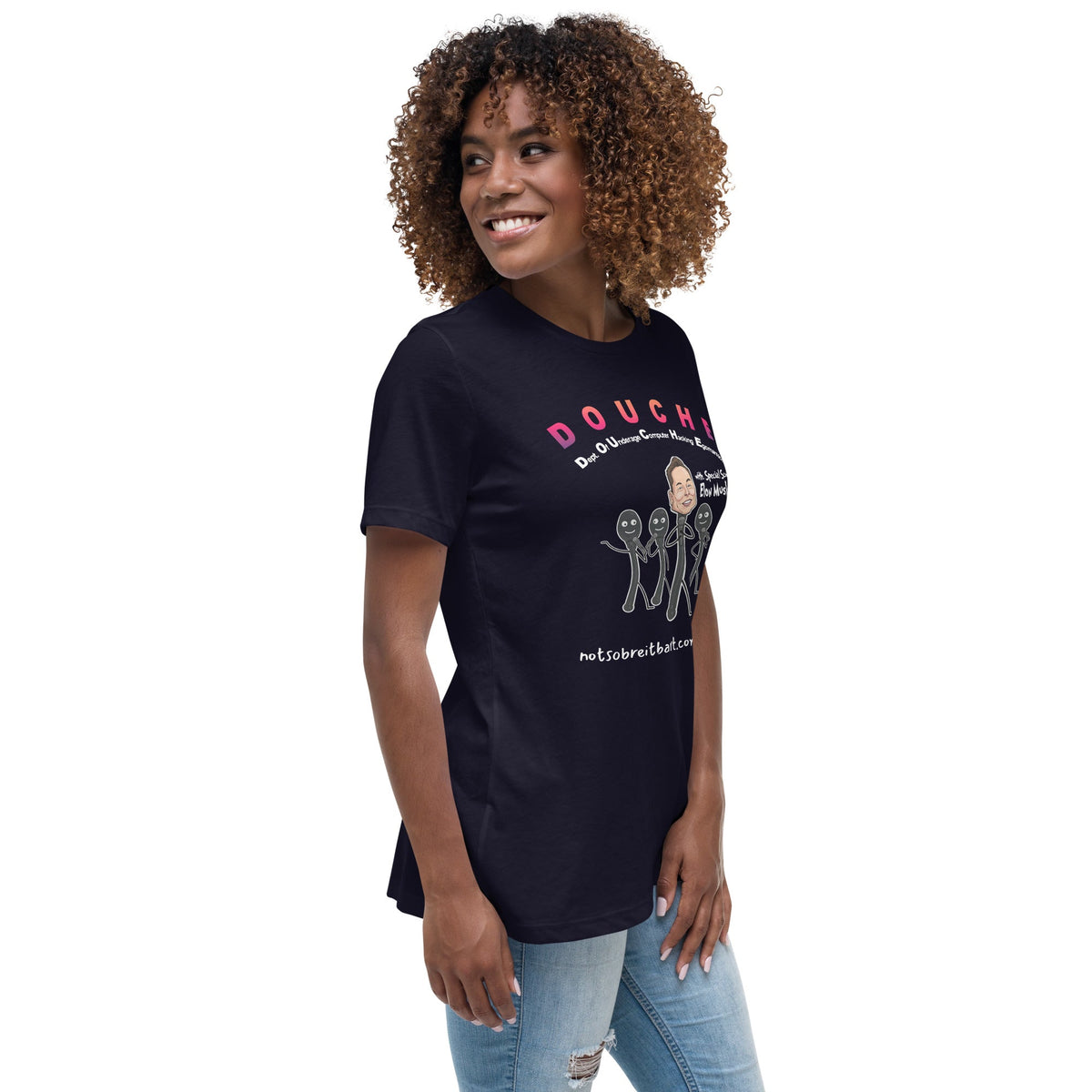 Elon Musk/Doge/Douche Women's Relaxed T-Shirt notsobreitbart.com
