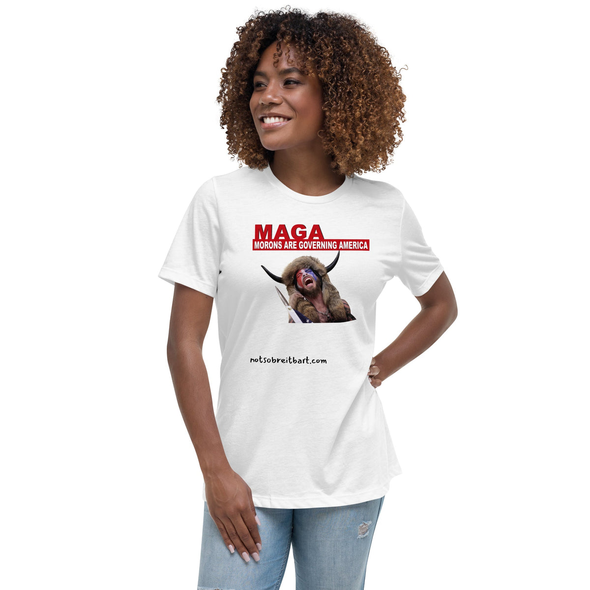 Morons Are Governing America Women's Relaxed T-Shirt notsobreitbart.com