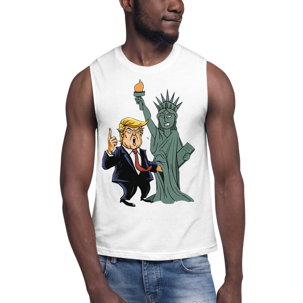 Lady Liberty getting grabbed by the p***y Muscle Shirt notsobreitbart.com