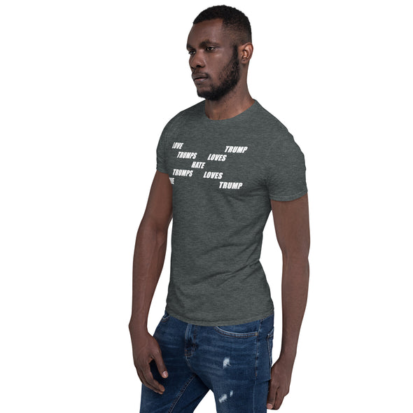 LOVE TRUMPS HATE Short-Sleeve Unisex T-Shirt notsobreitbart.com