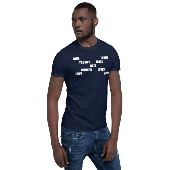 LOVE TRUMPS HATE Short-Sleeve Unisex T-Shirt notsobreitbart.com